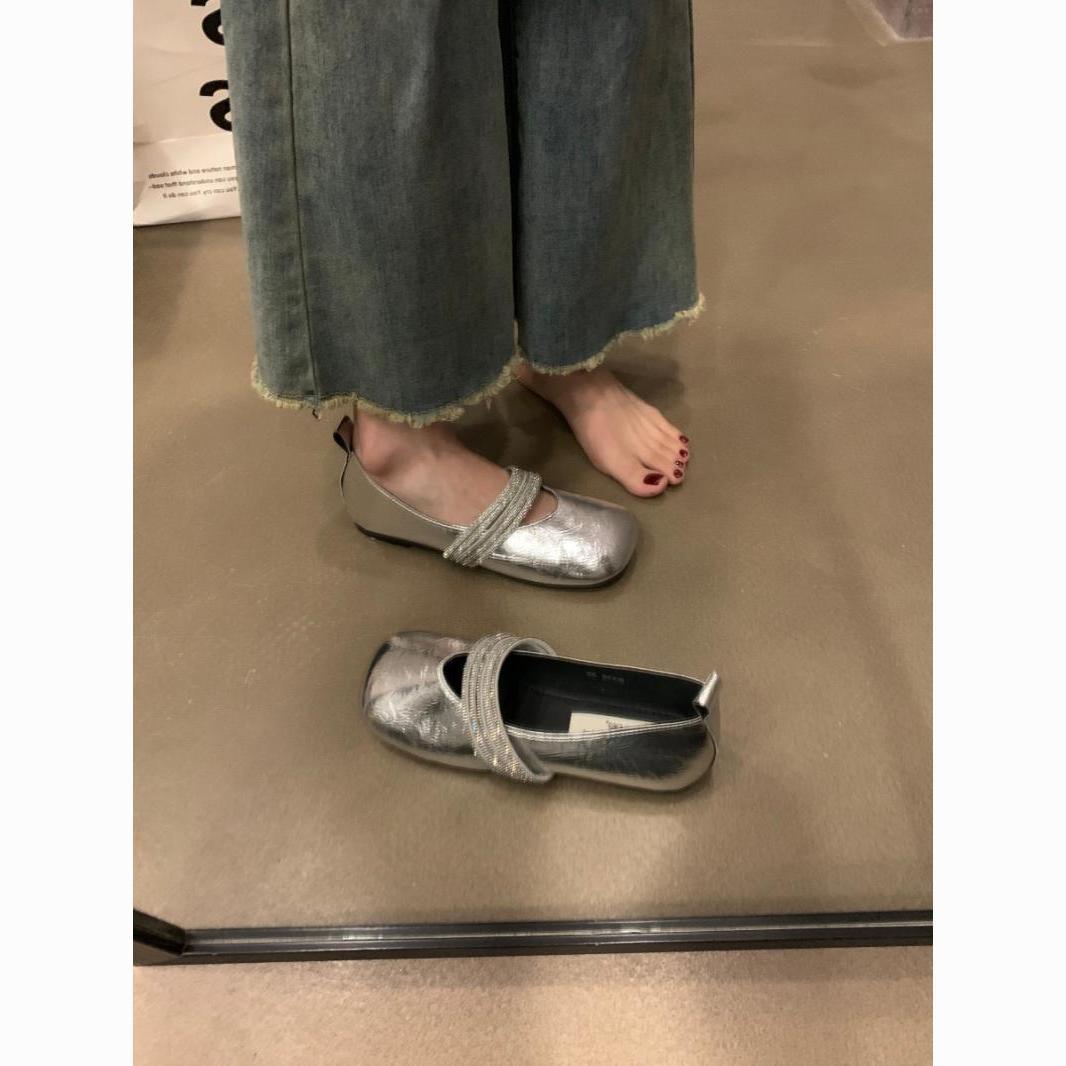 Damen elegante Ballerinas mit verzierten Riemchen R&B