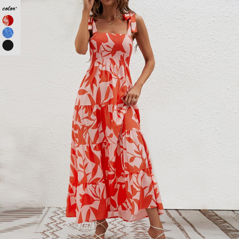 Damen Maxikleid mit schulterfreien Trägern und kaschierenden Rüschendetails R&B