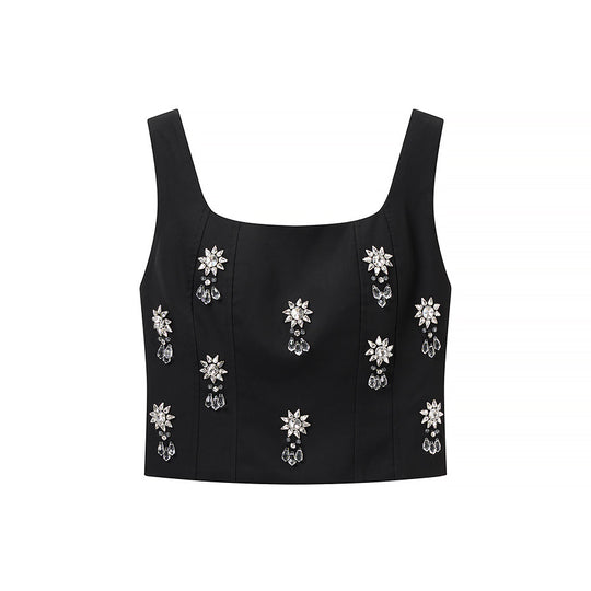 Damen Elegantes, besticktes Top und Rock Set R&B