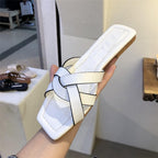 Damen Komfortable Badesandalen mit geflochtenem Riemendesign R&B