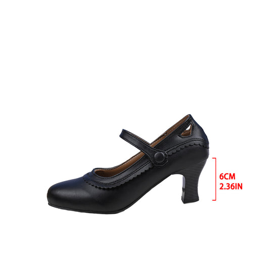 Damen elegante Mary Jane Pumps mit schicker Schnalle und komfortablem Absatz R&B