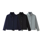 Damen modische Steppjacke mit hohem Kragen und praktischen Taschen R&B