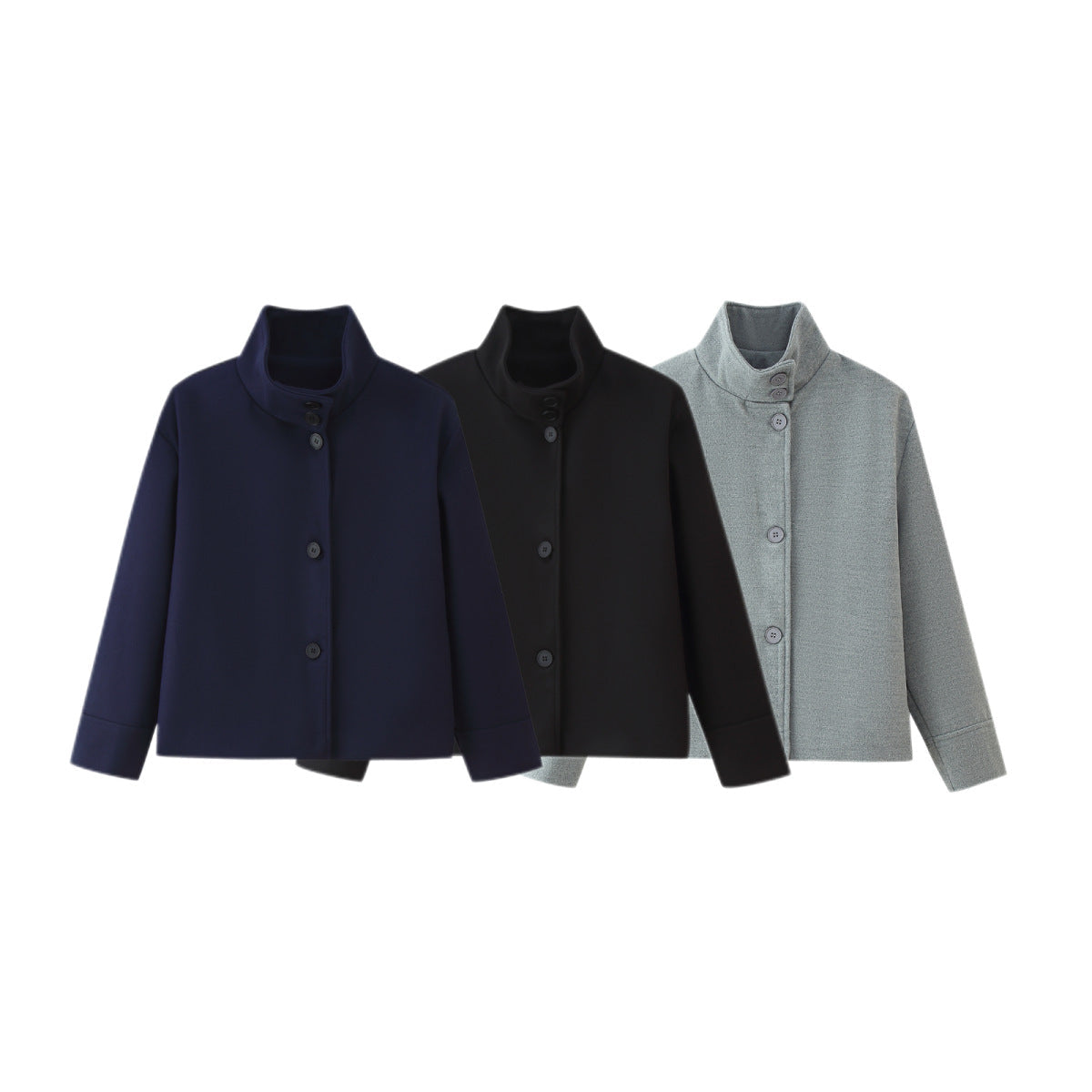 Damen modische Steppjacke mit hohem Kragen und praktischen Taschen R&B