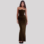 Damen Elegantes Abendkleid mit tiefem Dekolleté und drapierten Details R&B