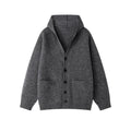 Damen gemütliche Strickjacke mit offenem Kragen und praktischen Taschen R&B