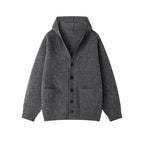 Damen gemütliche Strickjacke mit offenem Kragen und praktischen Taschen R&B