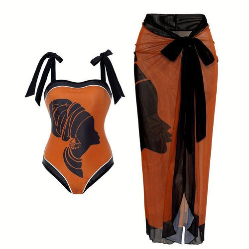 Damen Badeanzug mit luftiger Wickelrock R&B