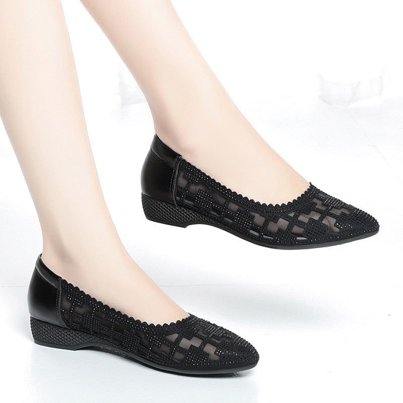 Damen Elegante Ballerinas mit modischem Cut-Out-Design und funkelnden Strassdetails R&B
