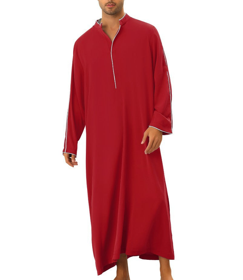 Herren hochentwickelter Kaftan mit sportlichem Stehkragen und eleganten Kontrastdetails R&B
