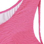 Damen Einseitiger Bikini im modernen Wellenmuster mit asymmetrischem Oberteil R&B