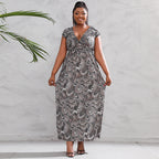 Damen Maxikleid mit floralen Mustern R&B