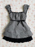 Damen Wickelkleid mit Rüschen und Karomuster R&B