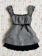 Damen Wickelkleid mit Rüschen und Karomuster R&B
