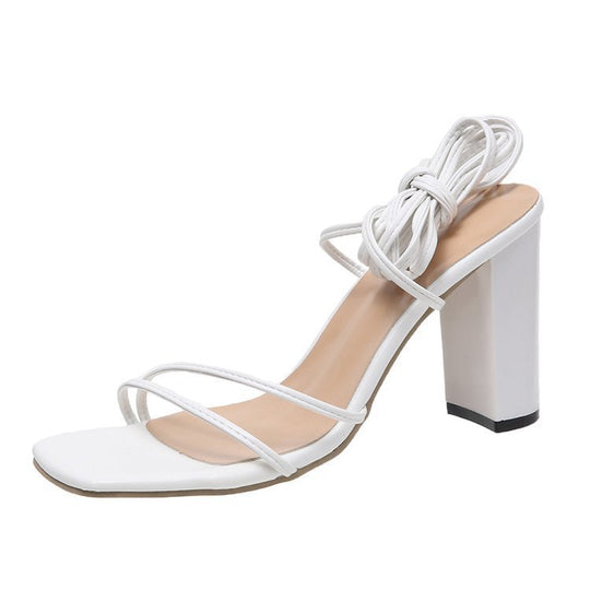 Damen hohe Riemchen Sandalen mit eleganter Schnürung R&B