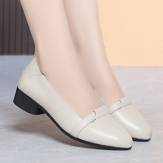 Damen elegante Decksohle Ballerinas mit Blockabsatz R&B