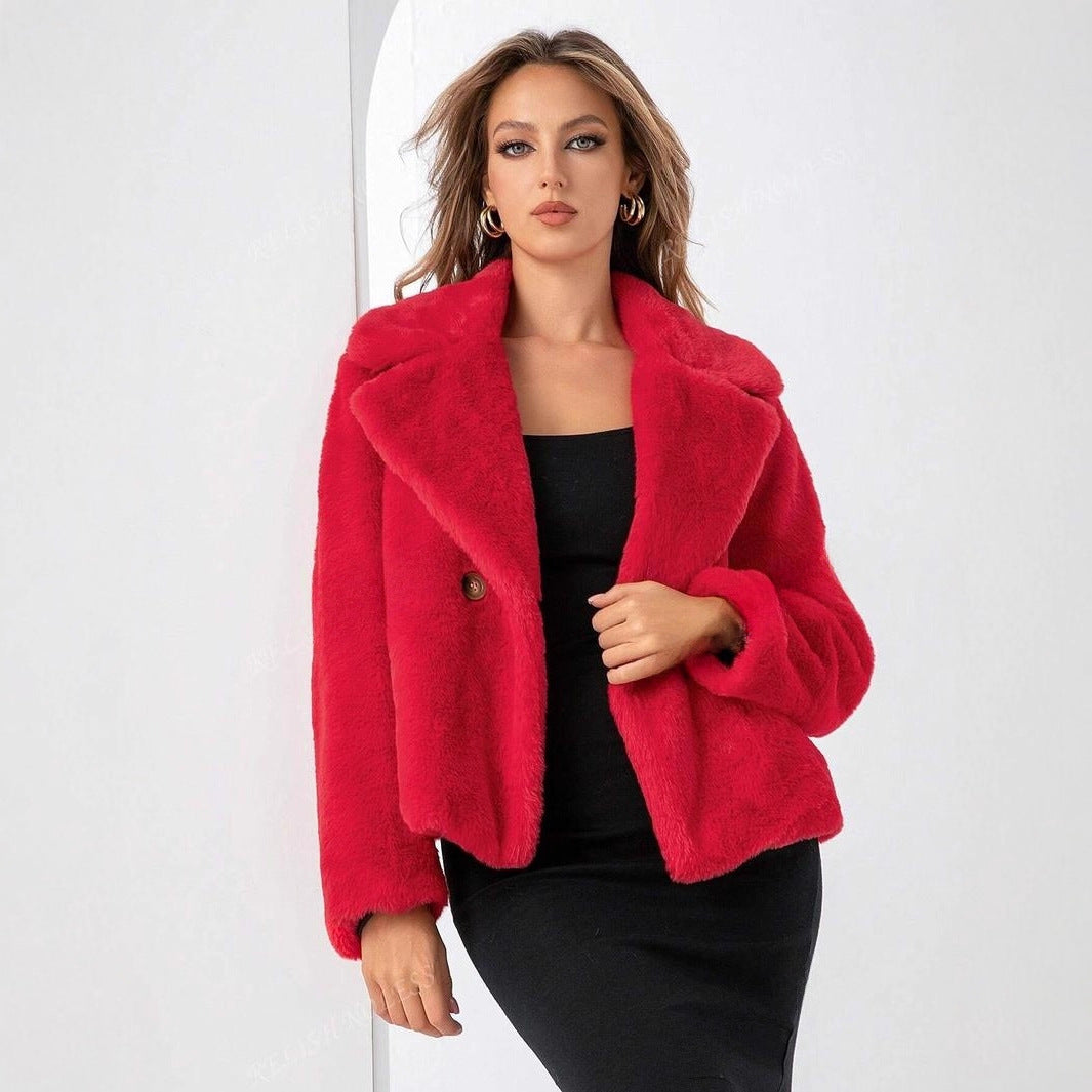 Damen Trendige und weiche Teddyjacke R&B
