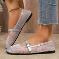 Damen Komfortable Netz-Ballerinas mit dekorativem Riemchen R&B