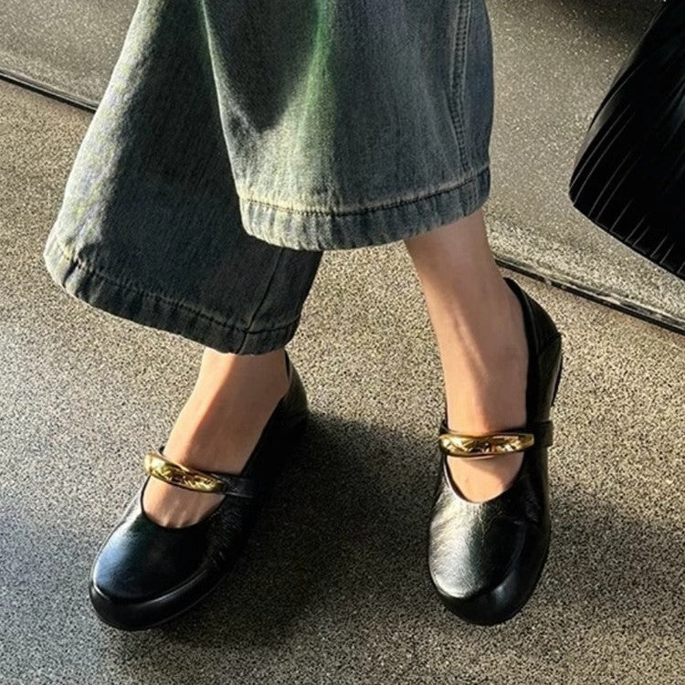 Damen Elegante und komfortable Ballerinas mit modischem Riemchen R&B