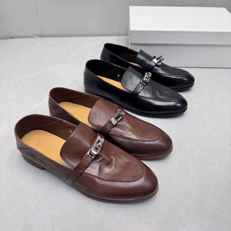 Damen Elegante Mokassins mit modischem Schnallen-Detail