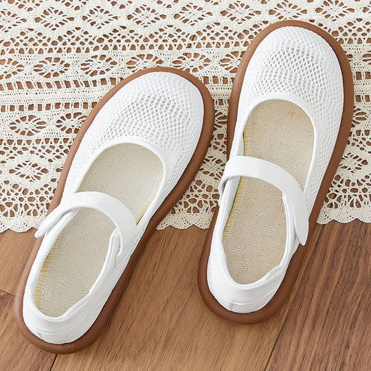 Damen Komfortable Ballerinas mit elastischem Klettverschluss R&B