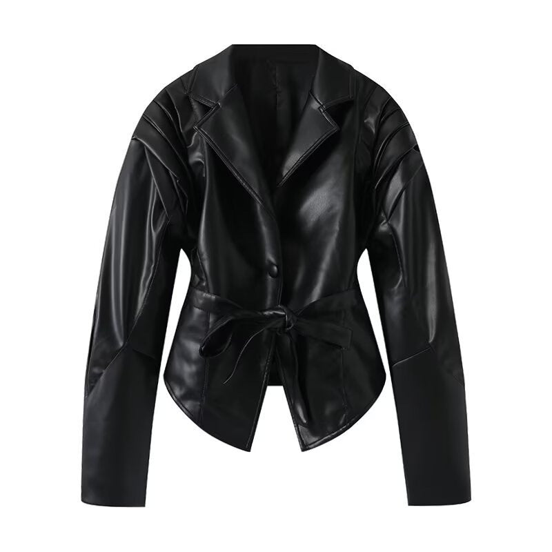 Damen Eleganter Blazer mit strukturierten Details und Taillengürtel R&B