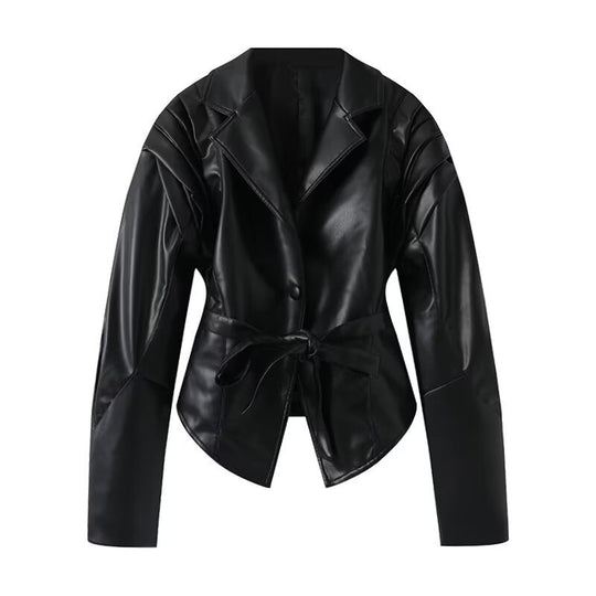 Damen Eleganter Blazer mit strukturierten Details und Taillengürtel R&B