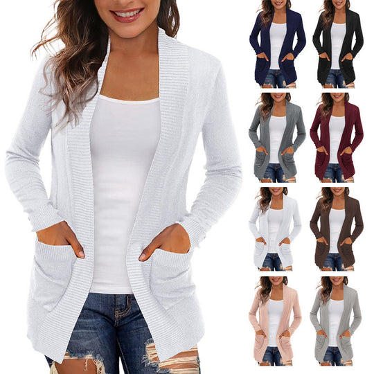 Damen Langärmliger Strickmantel R&B
