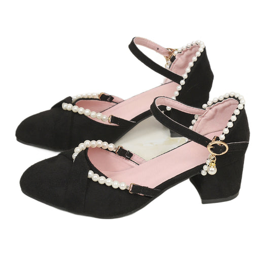 Damen elegante Slingback-Pumps mit Perl-Detail R&B