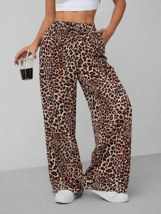 Damen Weite Tiermuster-Hose R&B