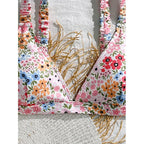 Damen Triangel-Bikinioberteil mit floralem Musterdruck
