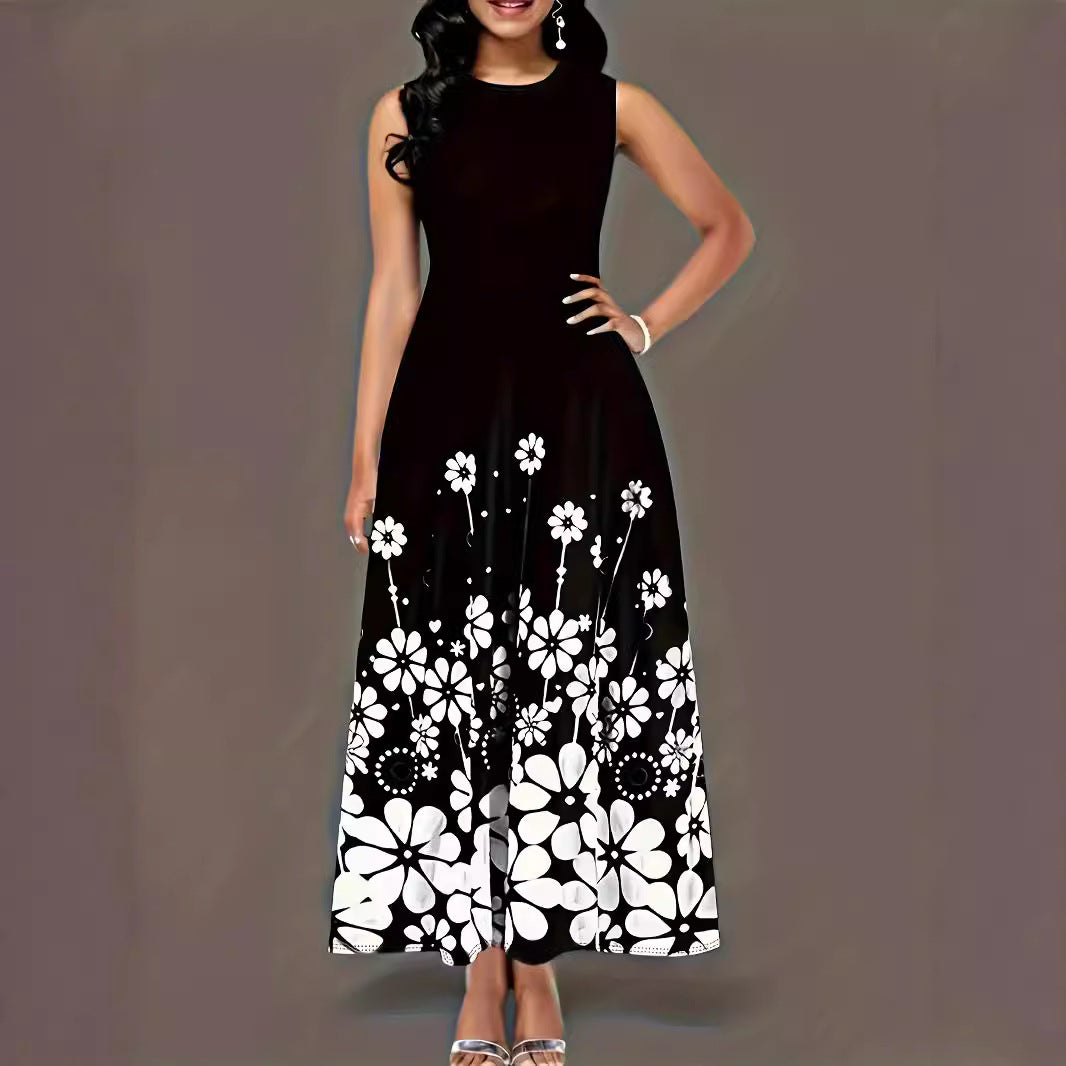 Damen Maxikleid mit floralem Muster und praktischen Seitentaschen R&B