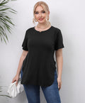 Damen lässiges T-Shirt mit seitlichen Eingrifftaschen R&B