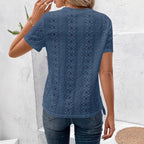Damen T-Shirt mit trendigem Lochmuster und lässigem Schnitt R&B