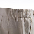 Herren nan lässige Leinenshorts mit Umschlag und Bundfalten R&B
