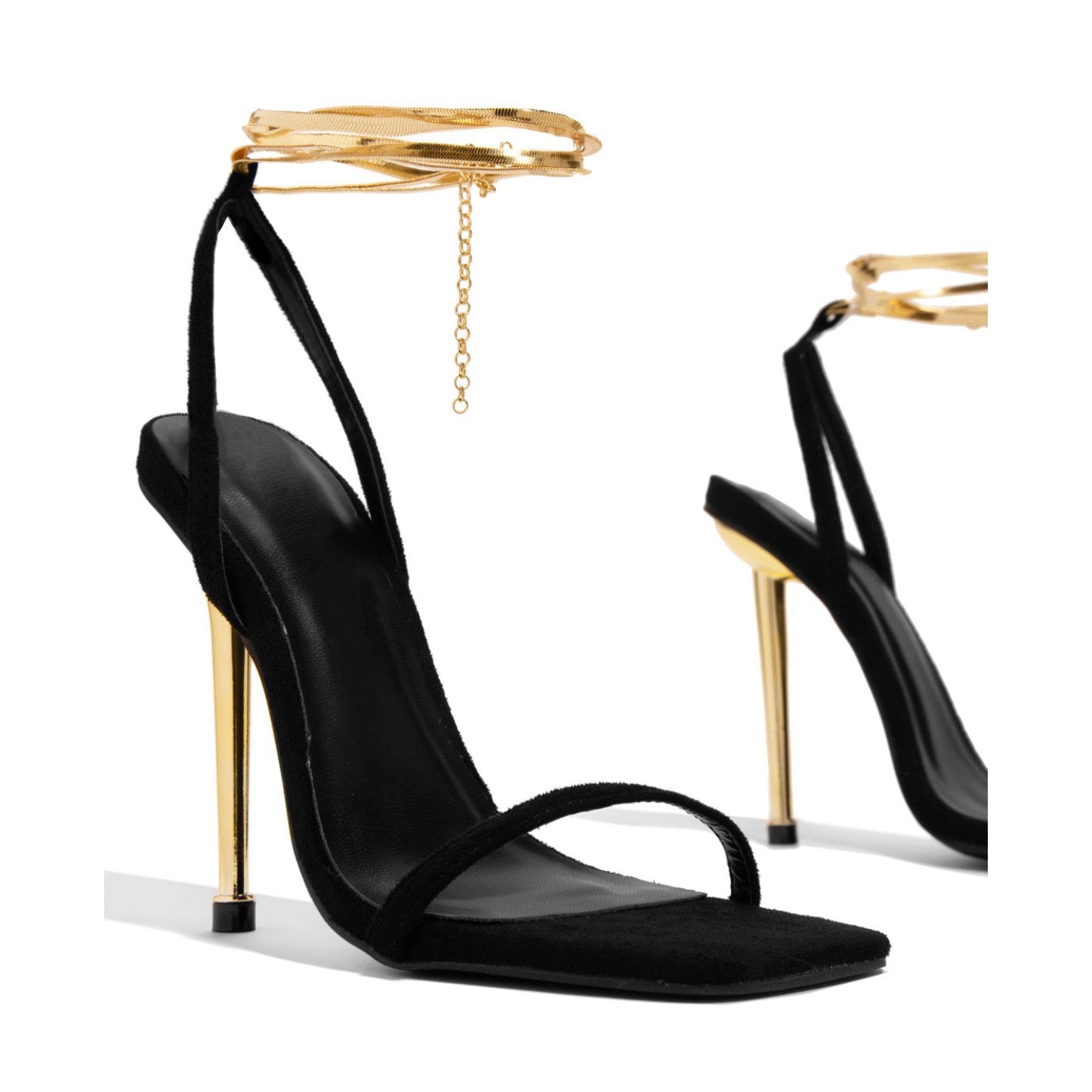 Damen Hochhackige Sandalen mit geschwungenem Riemen und elegantem Metallic-Detail R&B