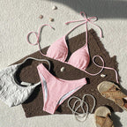Damen Triangel-Bikini mit strukturierter Oberfläche und verstellbaren Trägern R&B