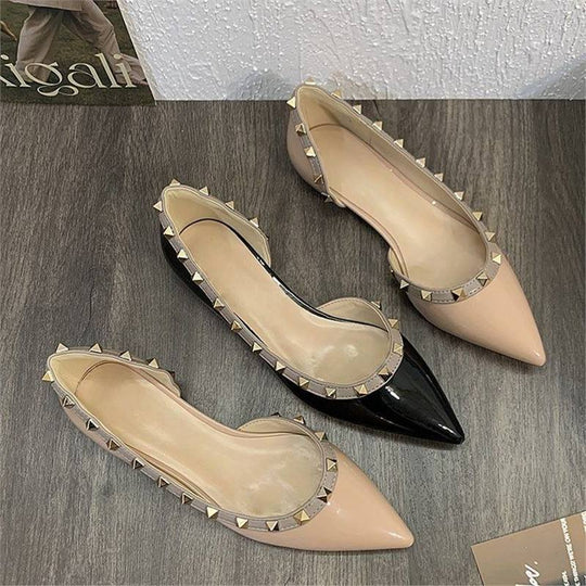Damen spitze Ballerinas mit metallischen Nieten R&B