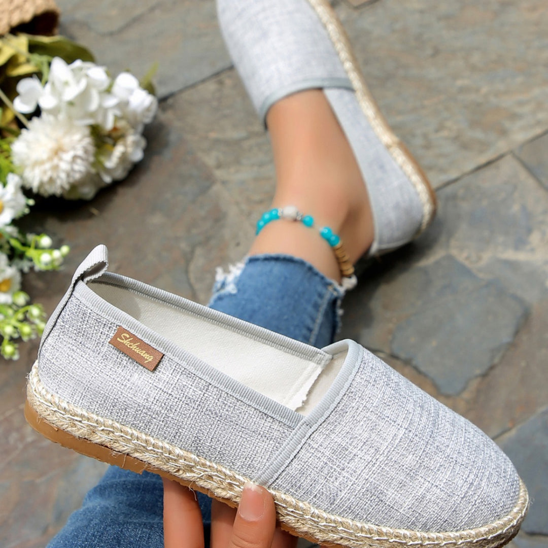 Damen bequeme Slip-Ons mit jute Details R&B