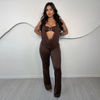 Damen Eleganter und figurbetonter Jumpsuit mit einzigartigem Ausschnitt R&B