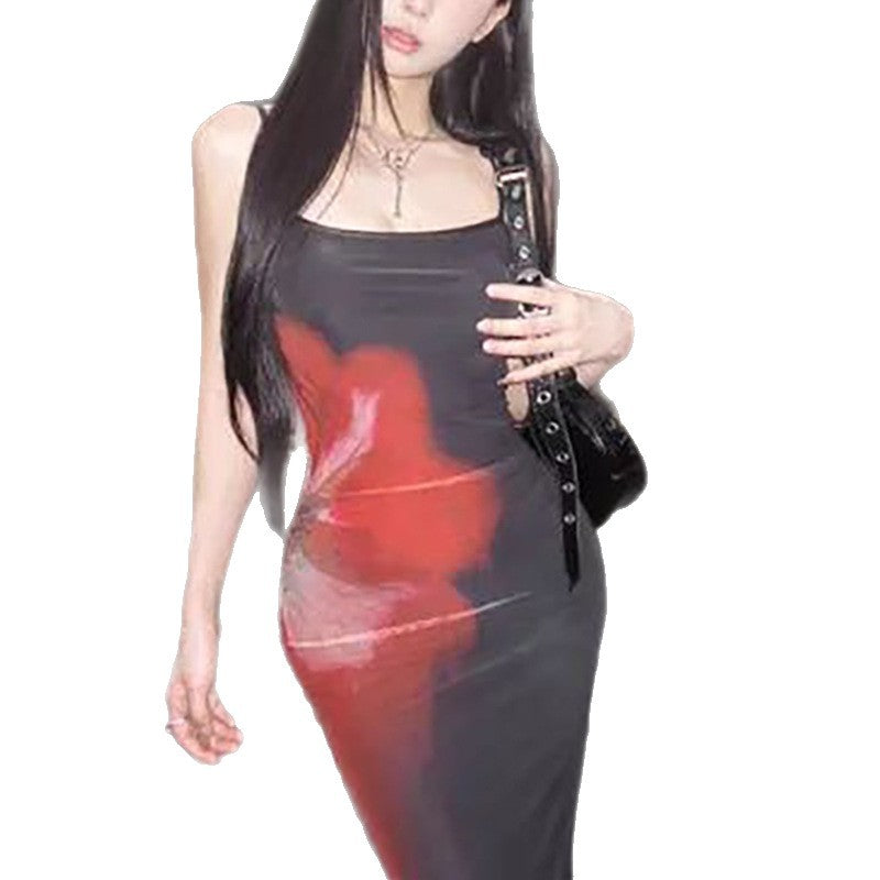 Damen figurbetontes Minikleid mit asymmetrischem Design und einzigartigem Farbverlauf