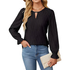 Damen Strickbluse mit dekorativen Ärmelabschlüssen R&B