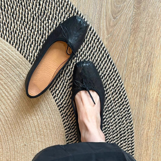 Damen Ballerinas mit quadratischer Zehenform und elegantem Riemenverschluss R&B
