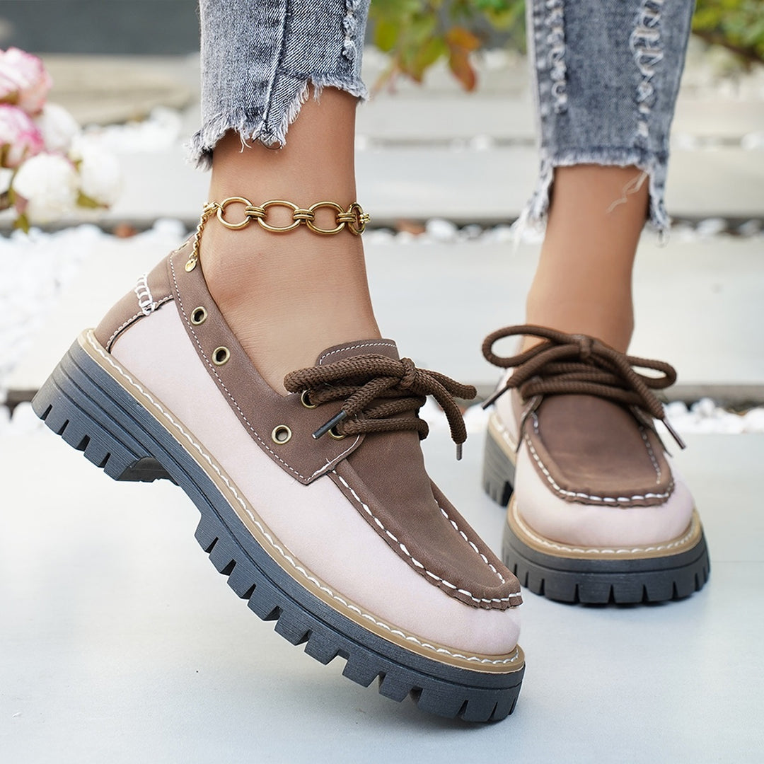 Damen lässige Schnürschuhe mit robustem Profil R&B