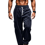 Herren weite Cargo-Hose mit funktionalen Taschen und elastischem Bund