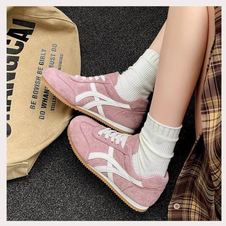 Damen Komfortable Sneaker mit atmungsaktivem Mesh und Wildlederoberfläche