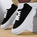 Damen modische Sneakers mit hoher Plateausohle und eleganter Oberflächenstruktur R&B
