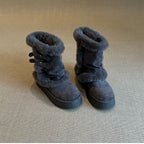 Damen modische Winterstiefel mit kuscheligem Kunstfell und praktischem Doppelriemen R&B