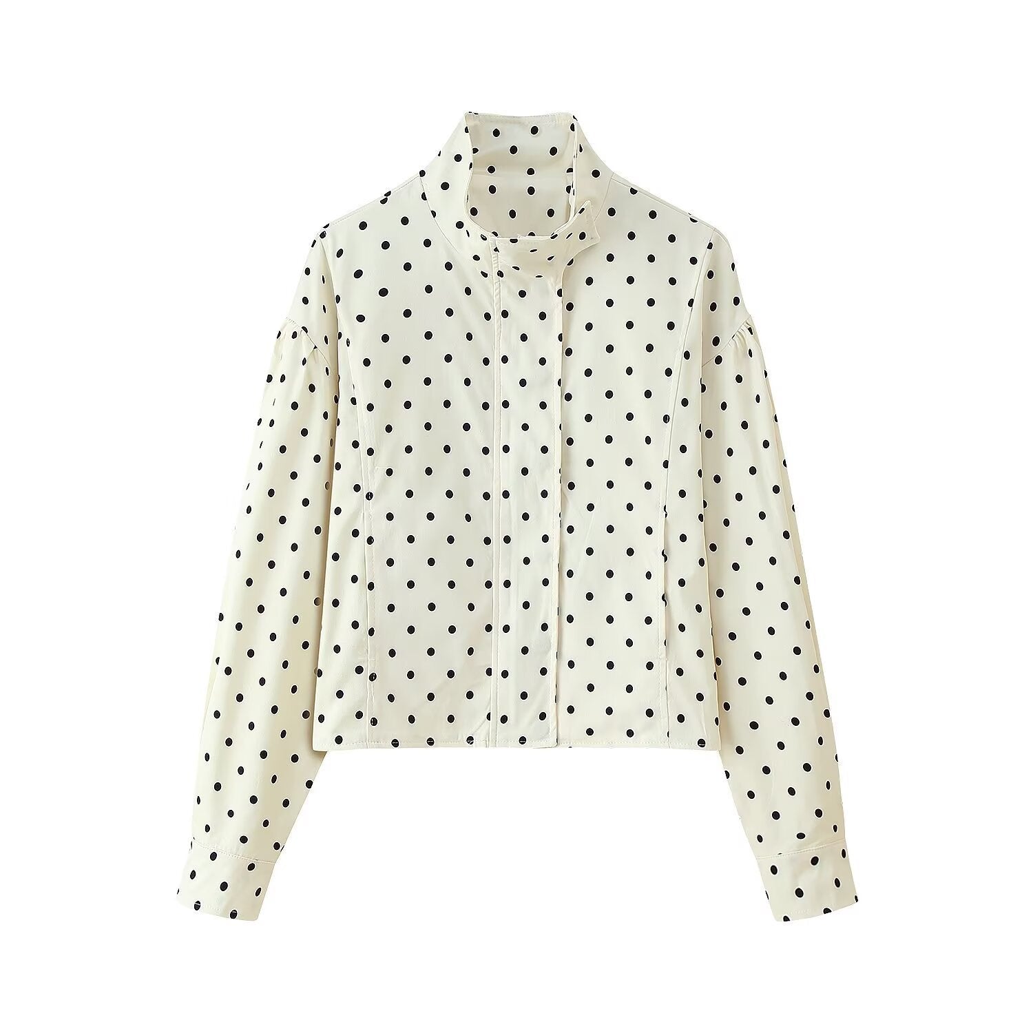 Damen cropped Steppjacke mit modernem Polka-Dots-Design R&B