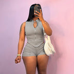 Damen Sportliches Zweiteiliges Set mit Stehkragen und kurzem Schnitt R&B