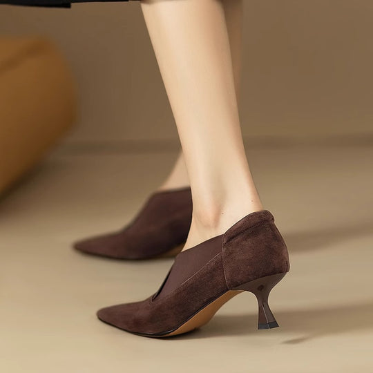 Damen elegante spitze Absatzschuhe mit geschwungenem Design R&B